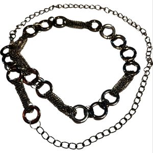 BELT GUNMETAL TONE CIRCLE & STREETWEAR CHAIN BELT